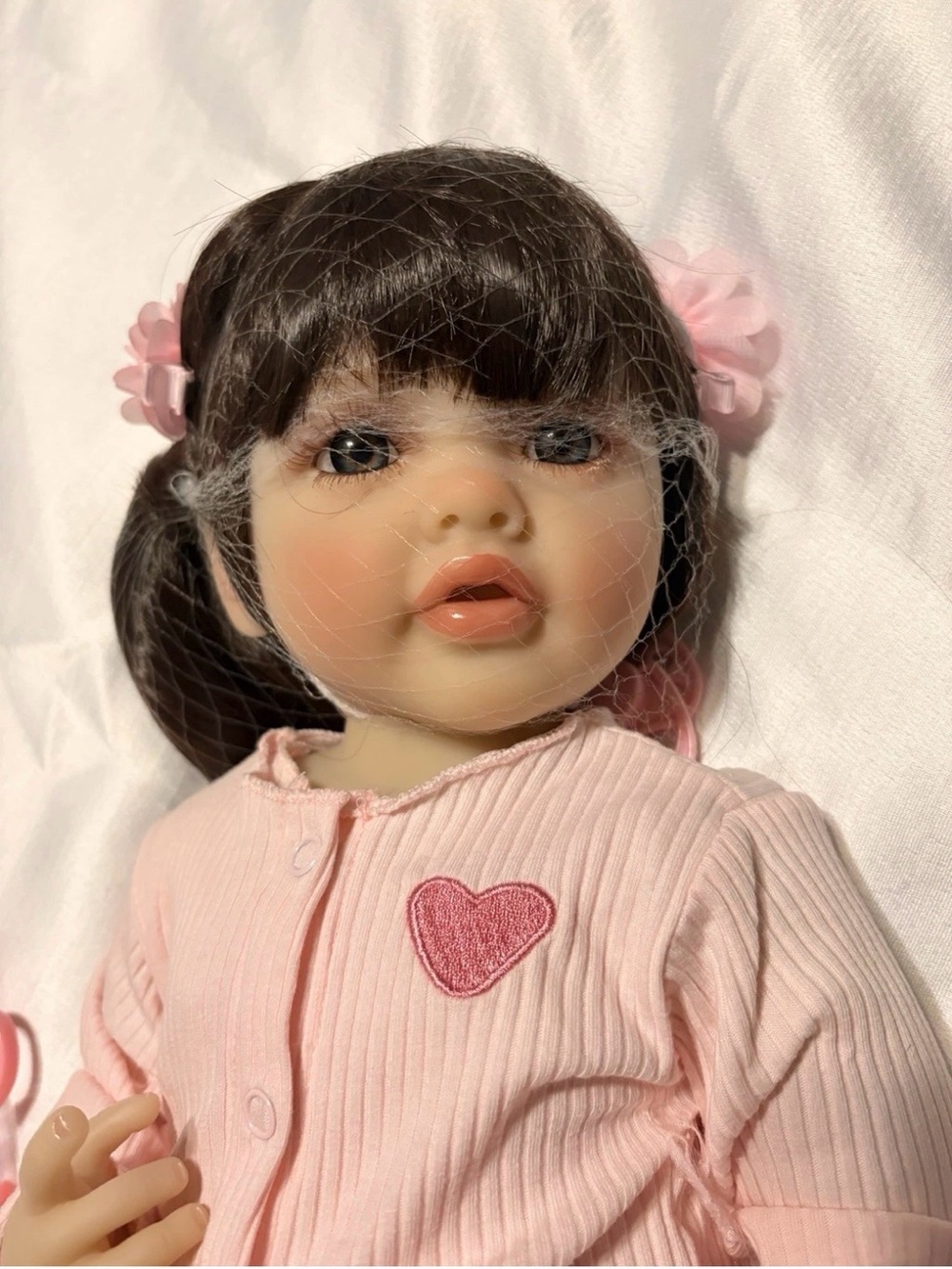 Reborn Beautiful Toddler 22” Girl Long Brown Hair - Picture 2 of 13